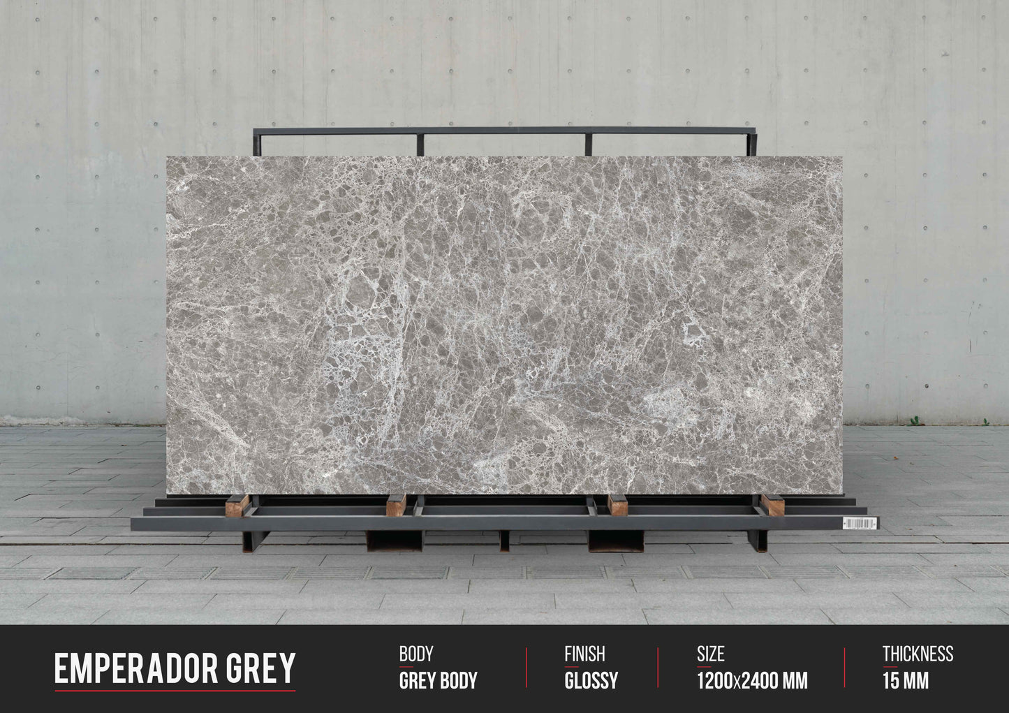 Emperador Grey (15mm) Large Format Ceramic Slab