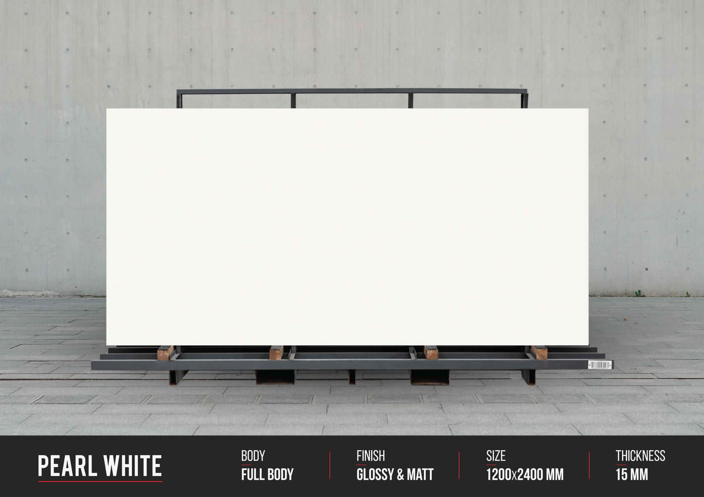 Pearl White (15mm) Large Format Ceramic Slab