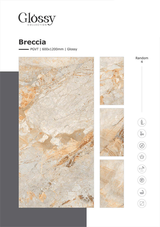 Breccia (9mm) Large Format Ceramic Slab