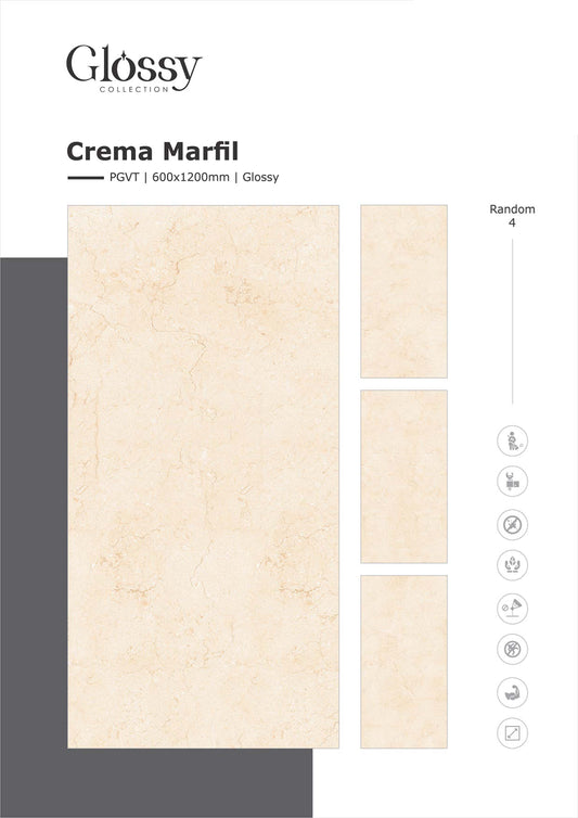 Crema Marfil (9mm) Large Format Ceramic Slab