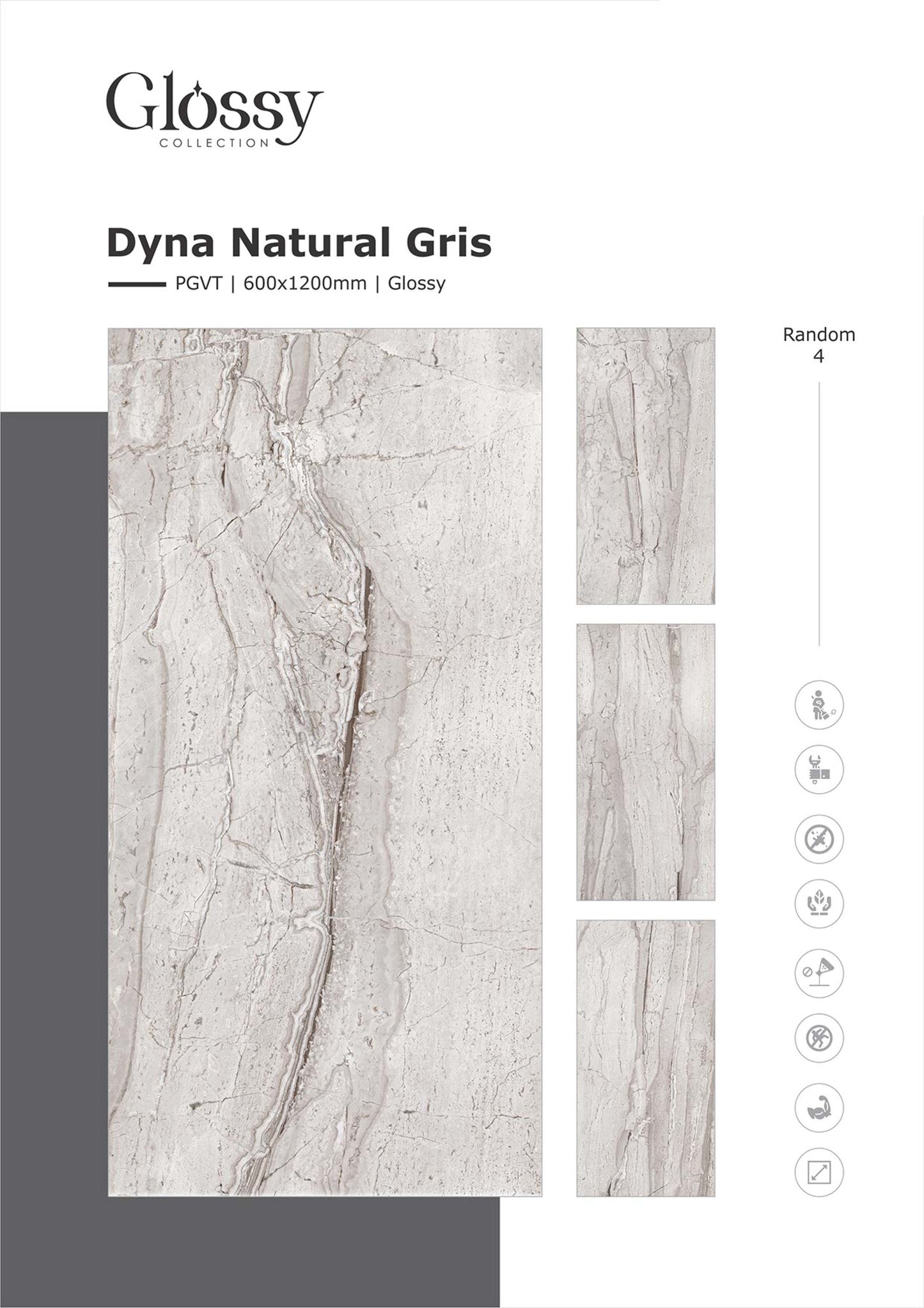 Dyna Natural Gris (9mm) Large Format Ceramic Slab