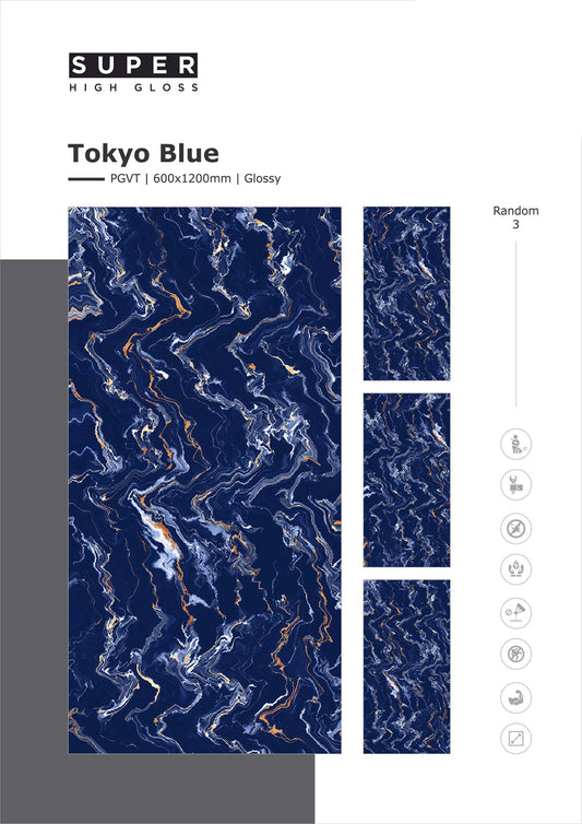 Tokyo Blue Glazed Vitrified Tiles